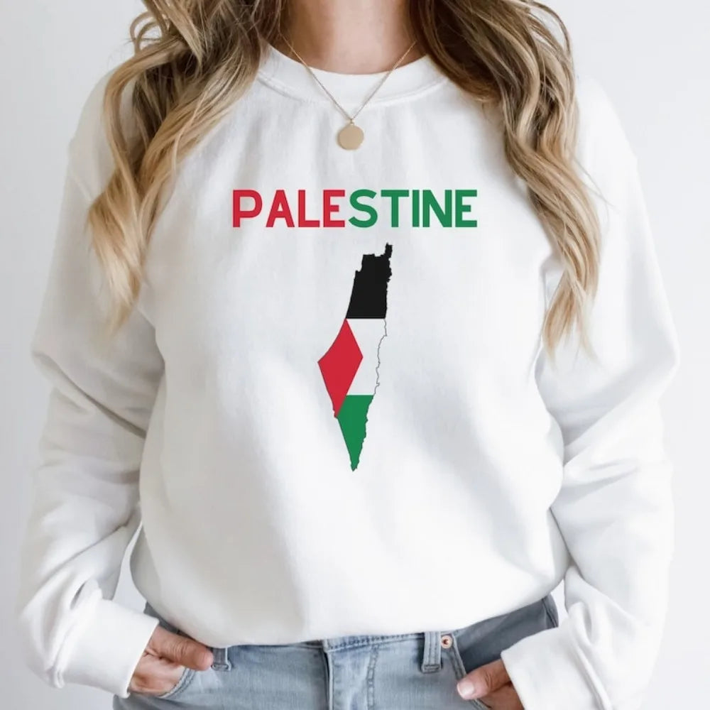 PALESTINE Sweatshirt Crew Neck Sweatshirt Flag