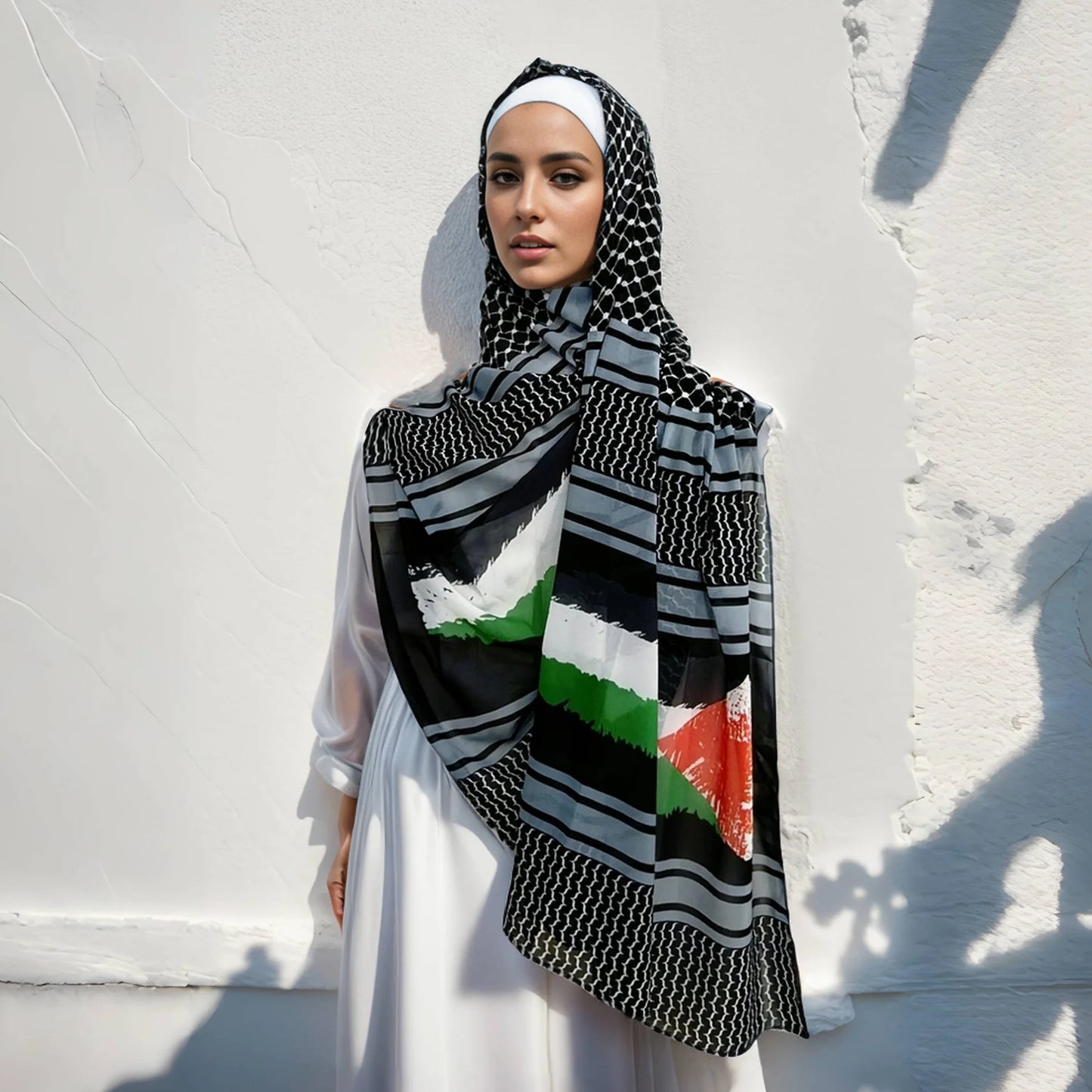 Kuffiyeh Shawl Chiffon Scarf