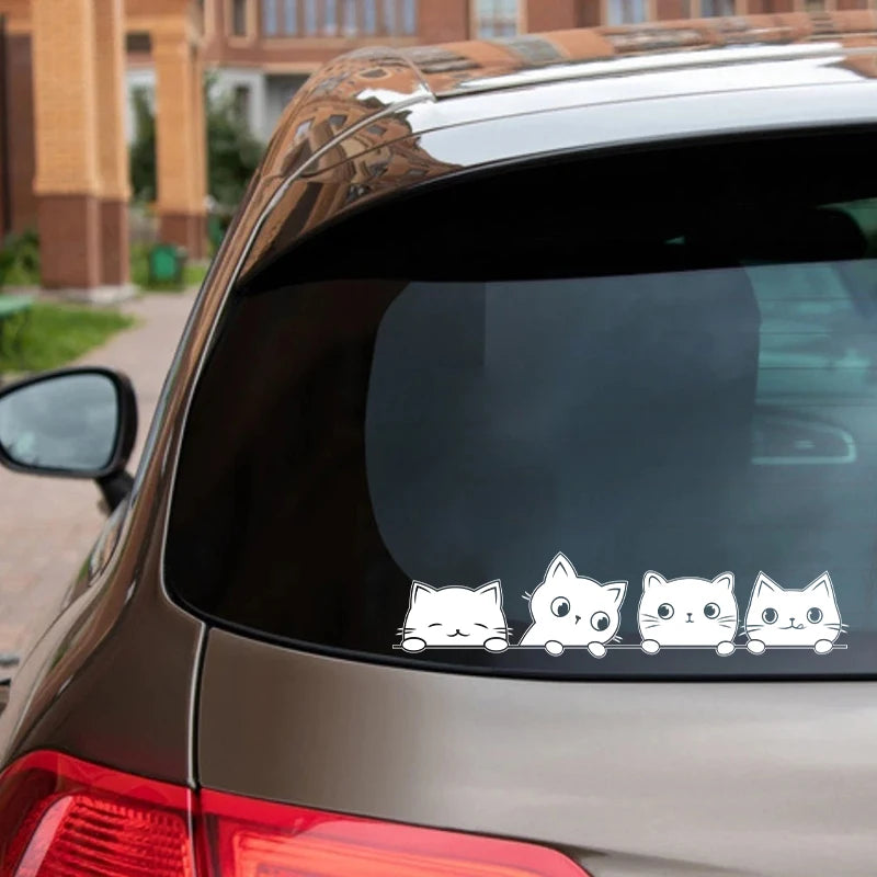 Peeking Cat Vinyl Sticker Car