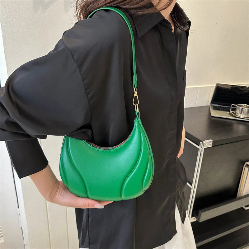 Retro Solid Color Saddle Bag High Quality