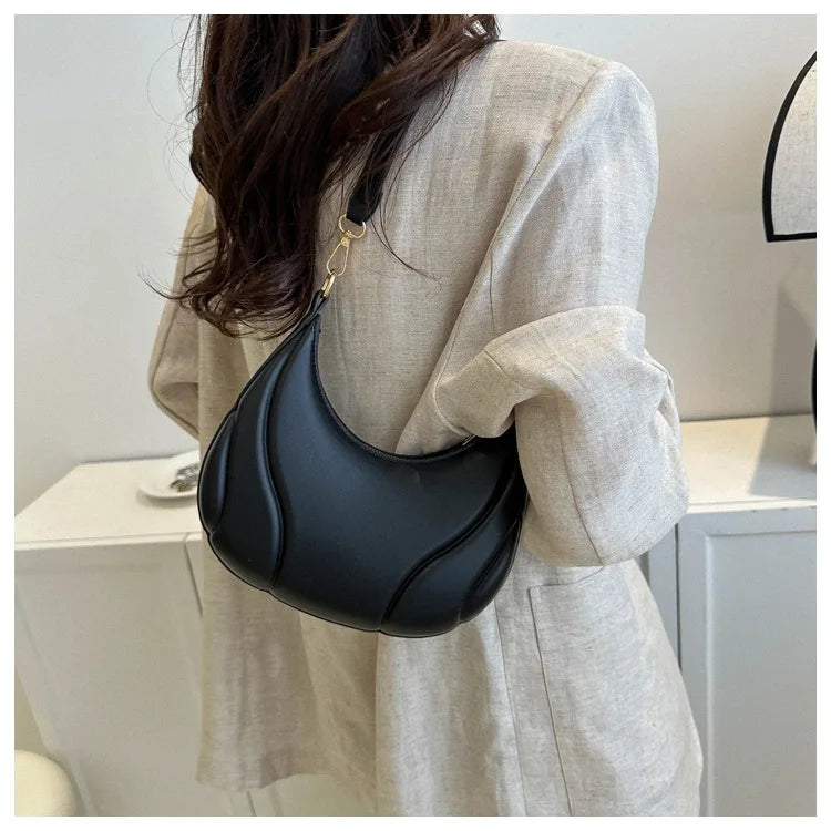 Retro Solid Color Saddle Bag High Quality