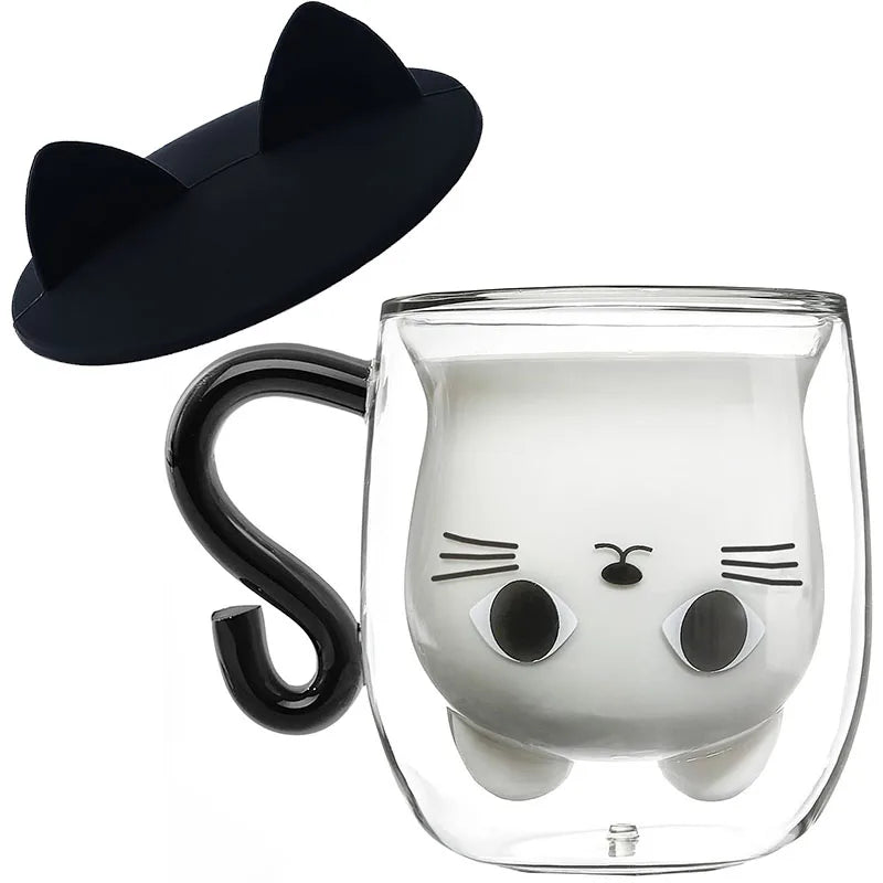 Cute Double Walled Coffee Cat Mug