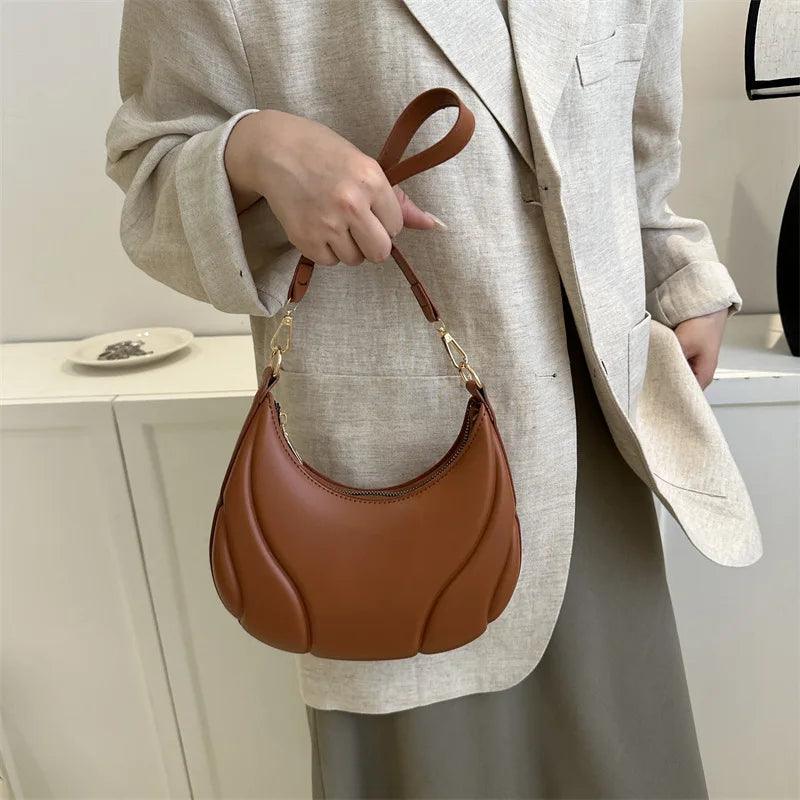 Retro Solid Color Saddle Bag High Quality