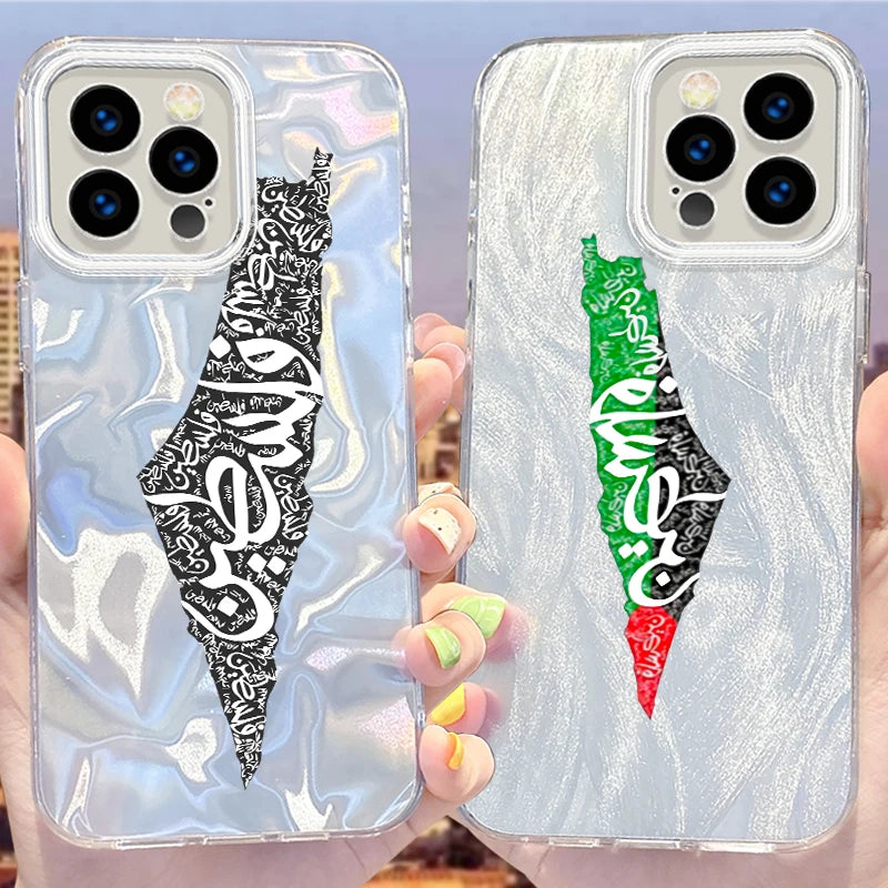 Palestine Flag Camlet Laser Phone Case for iPhone