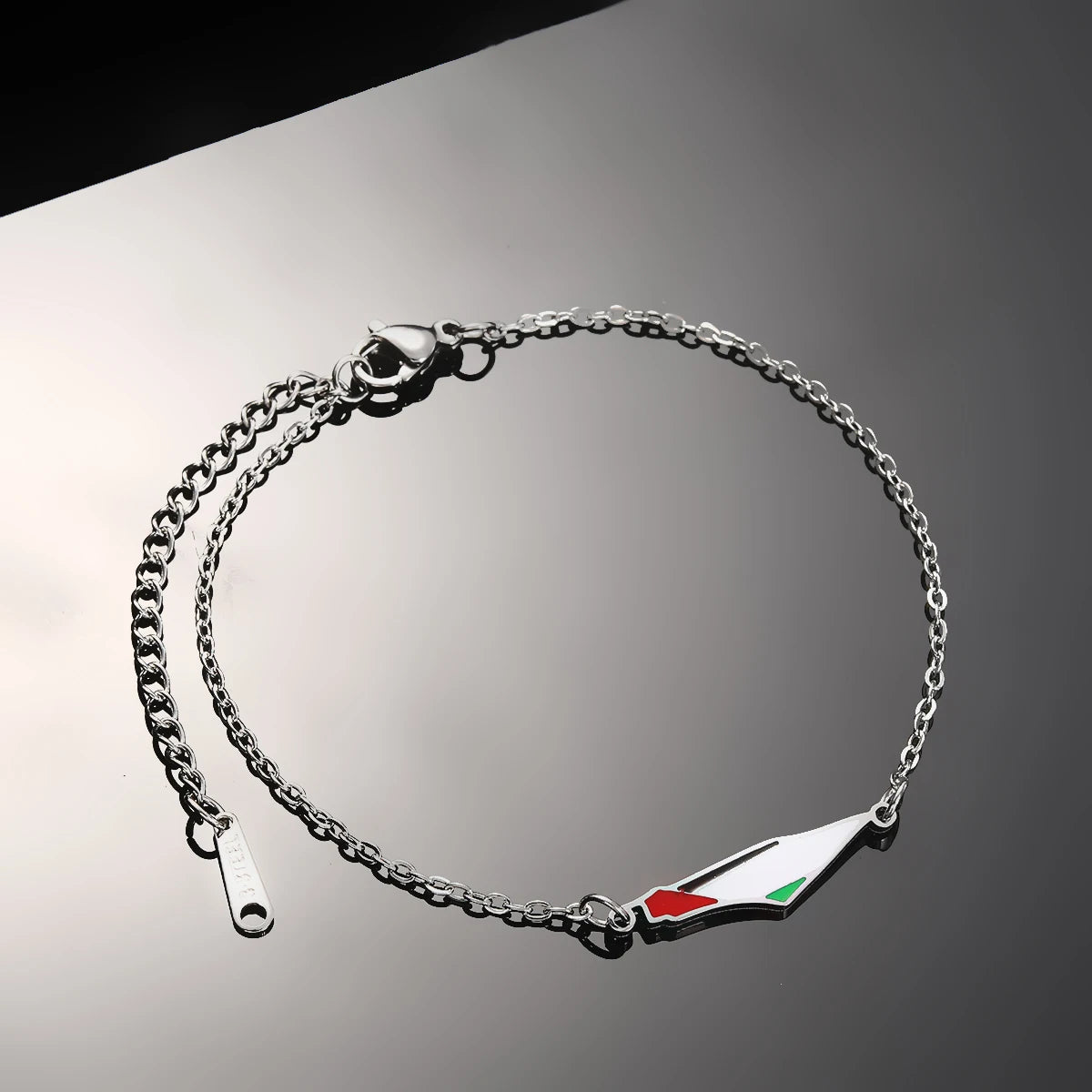 Enamel Palestine Map Charm Bracelets for Women Men Stainless Steel