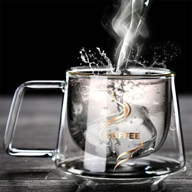 200ml Transparent Double Wall Glass Coffee Mug