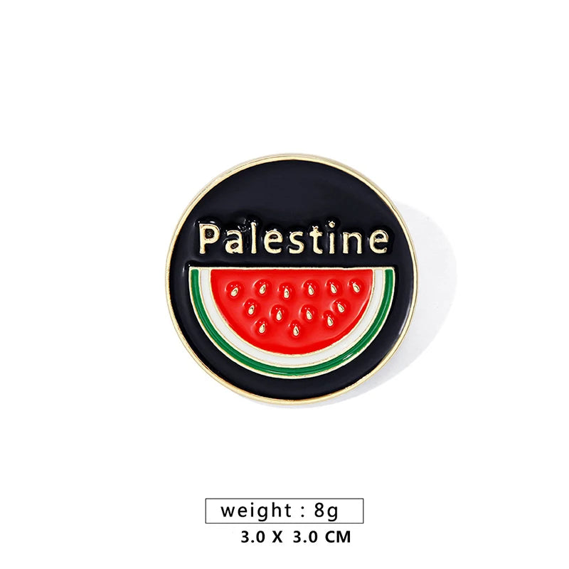 Stainless Steel Geometric Handala Boy Brooch Pin Badge Watermelon Backpack Personalized Charm Jewelry Accessories for Women Men