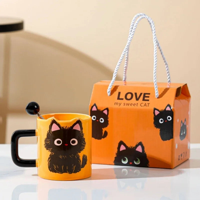 Cute Cat Ceramic Mug Gift Box