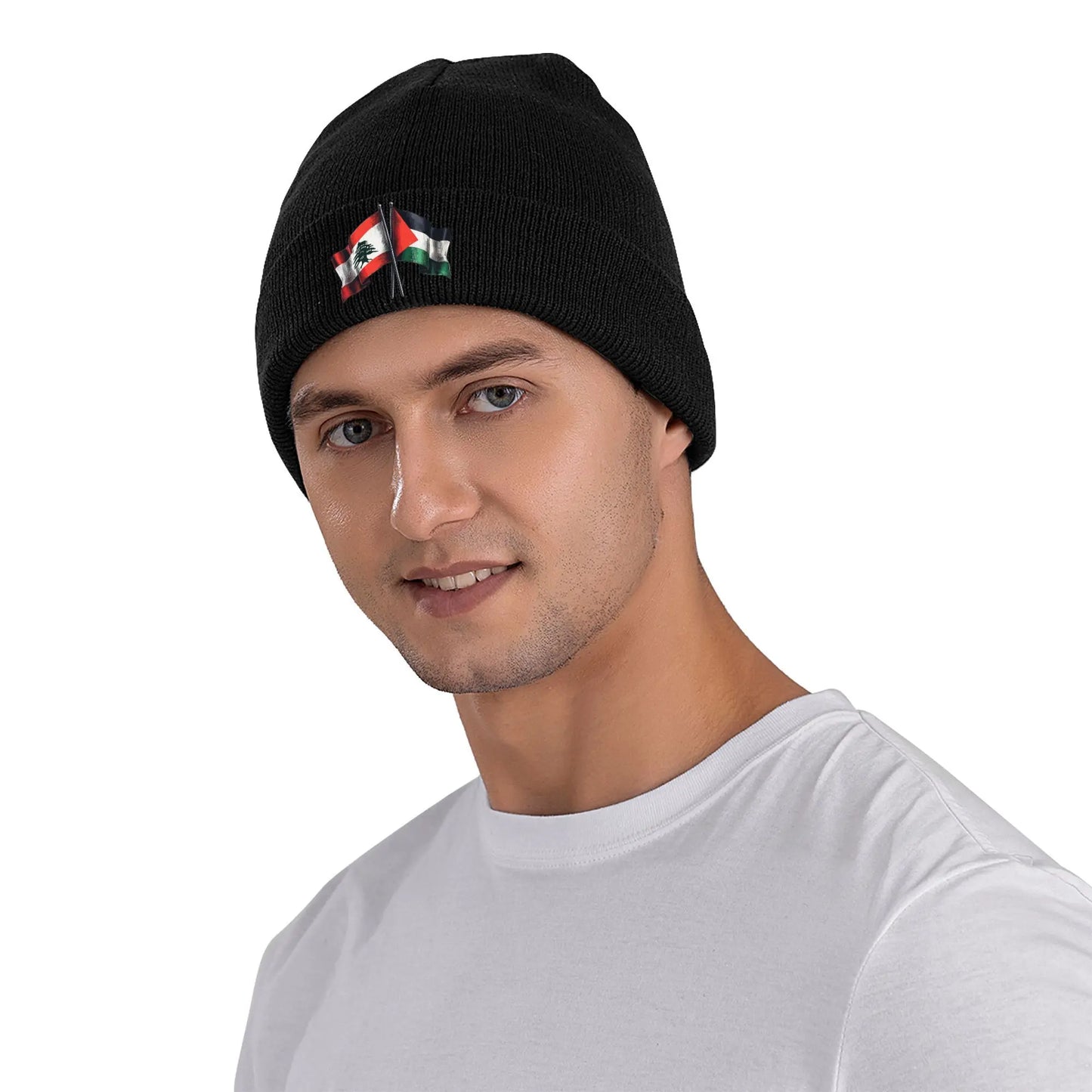 Palestined and Lebanon Flags Hats Autumn Winter Beanie Warm