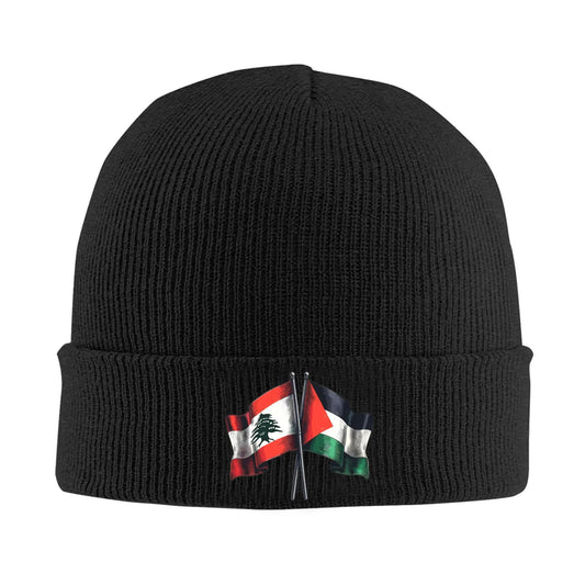 Palestined and Lebanon Flags Hats Autumn Winter Beanie Warm