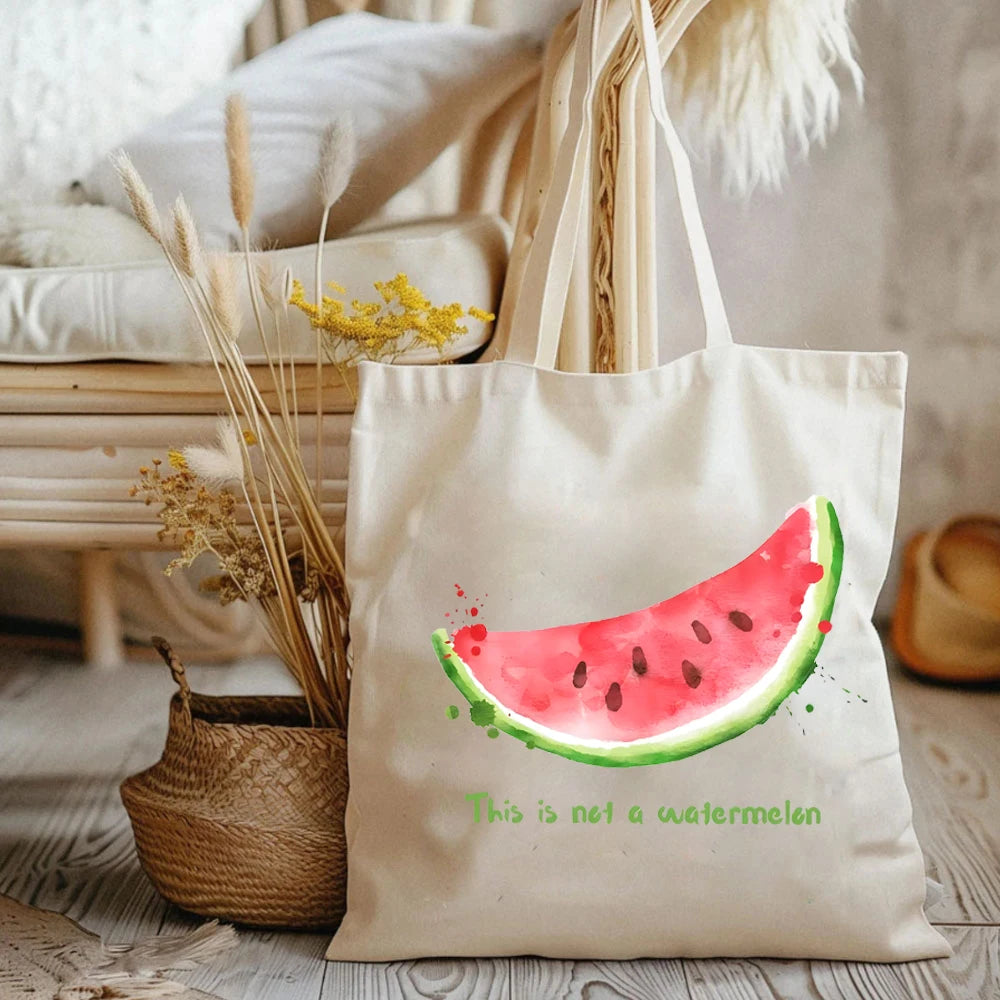 Watermelon Print Tote Bags College Love