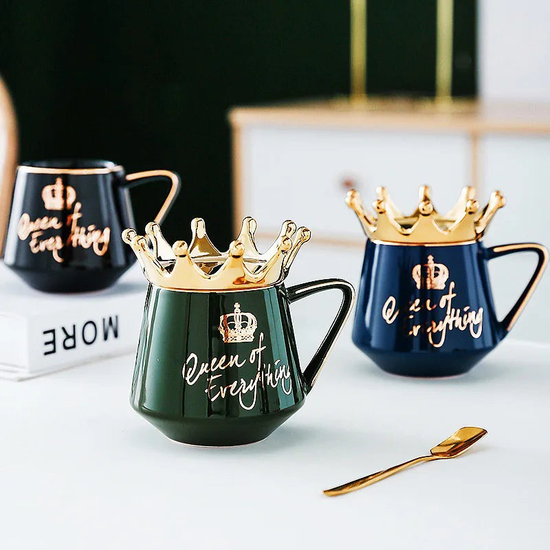 Crown Ceramic Coffee Cup Fine Couple Mug