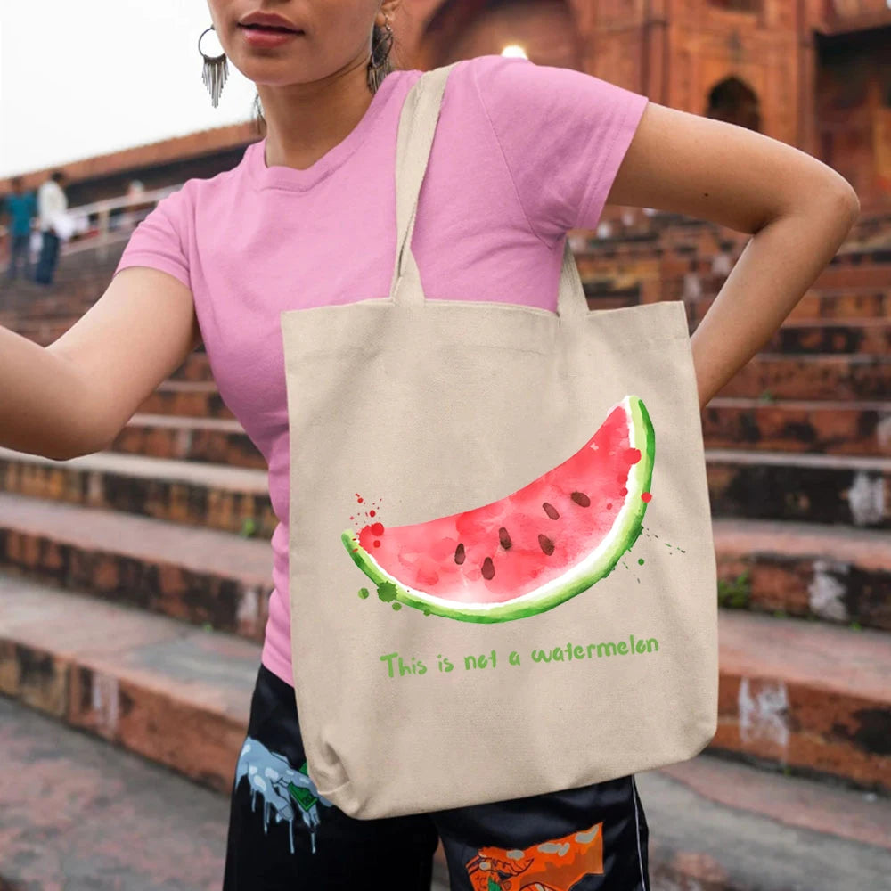 Watermelon Print Tote Bags College Love