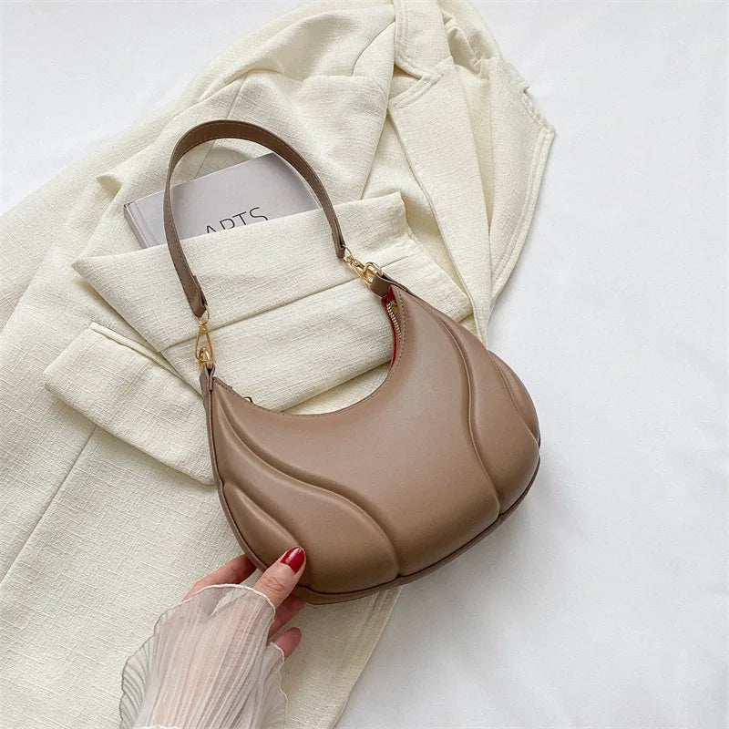 Retro Solid Color Saddle Bag High Quality