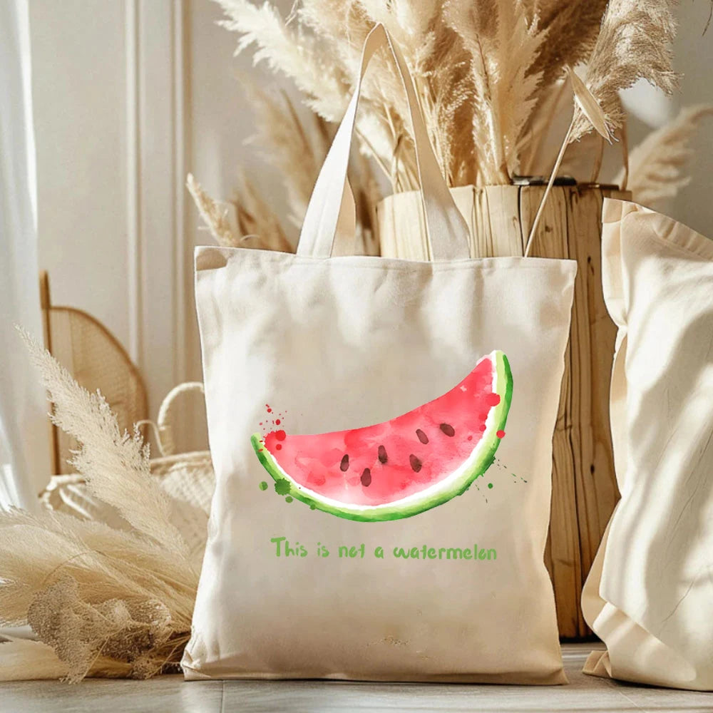 Watermelon Print Tote Bags College Love