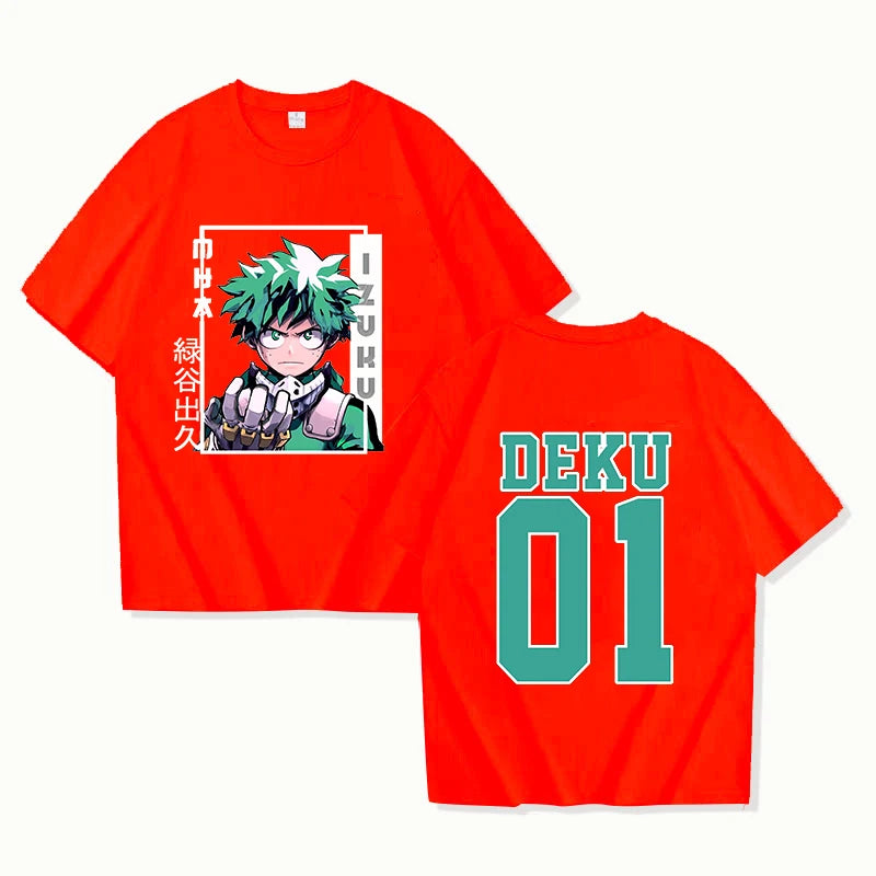 Print FHot Deku Funny Summer T-Shirt Harajuku Anime