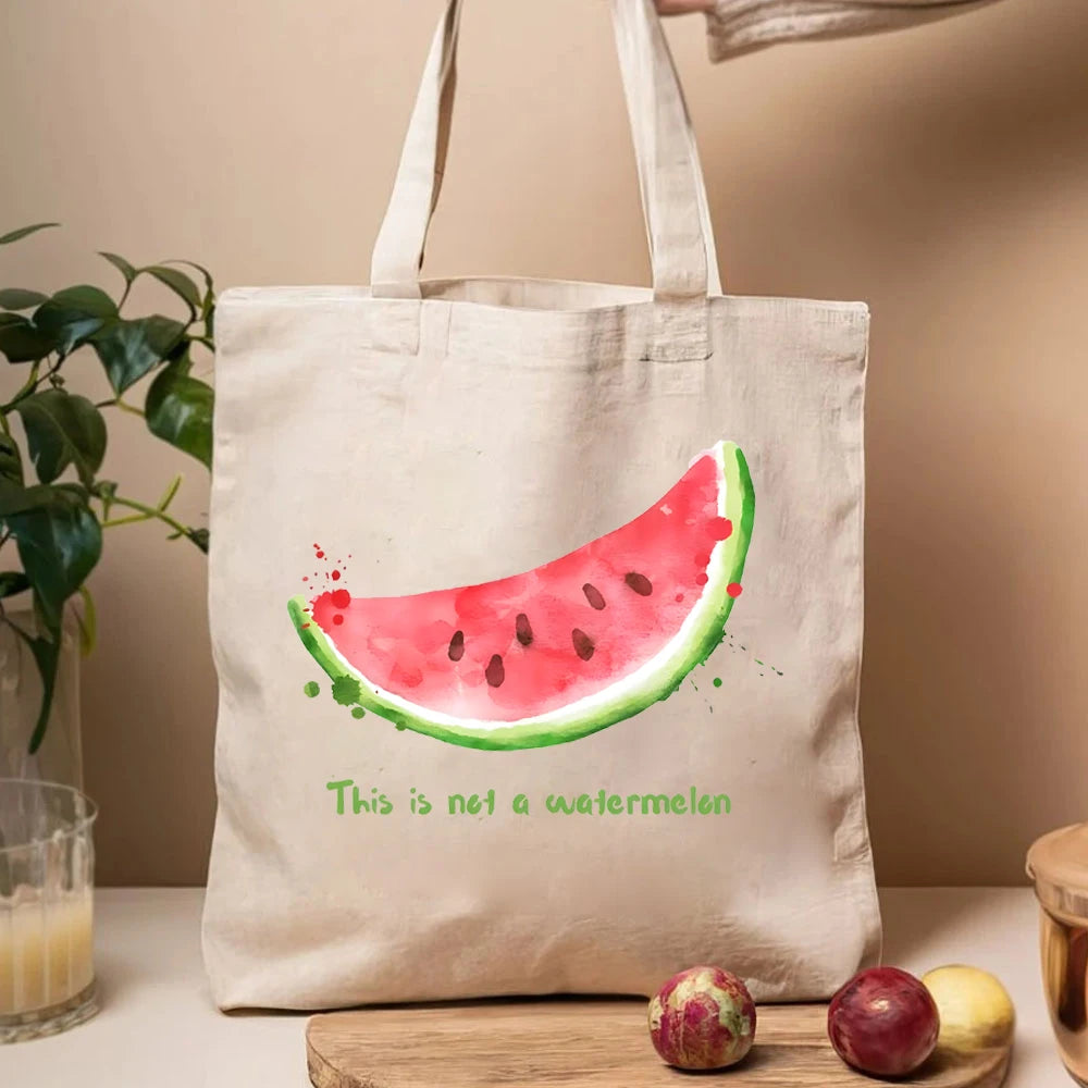 Watermelon Print Tote Bags College Love