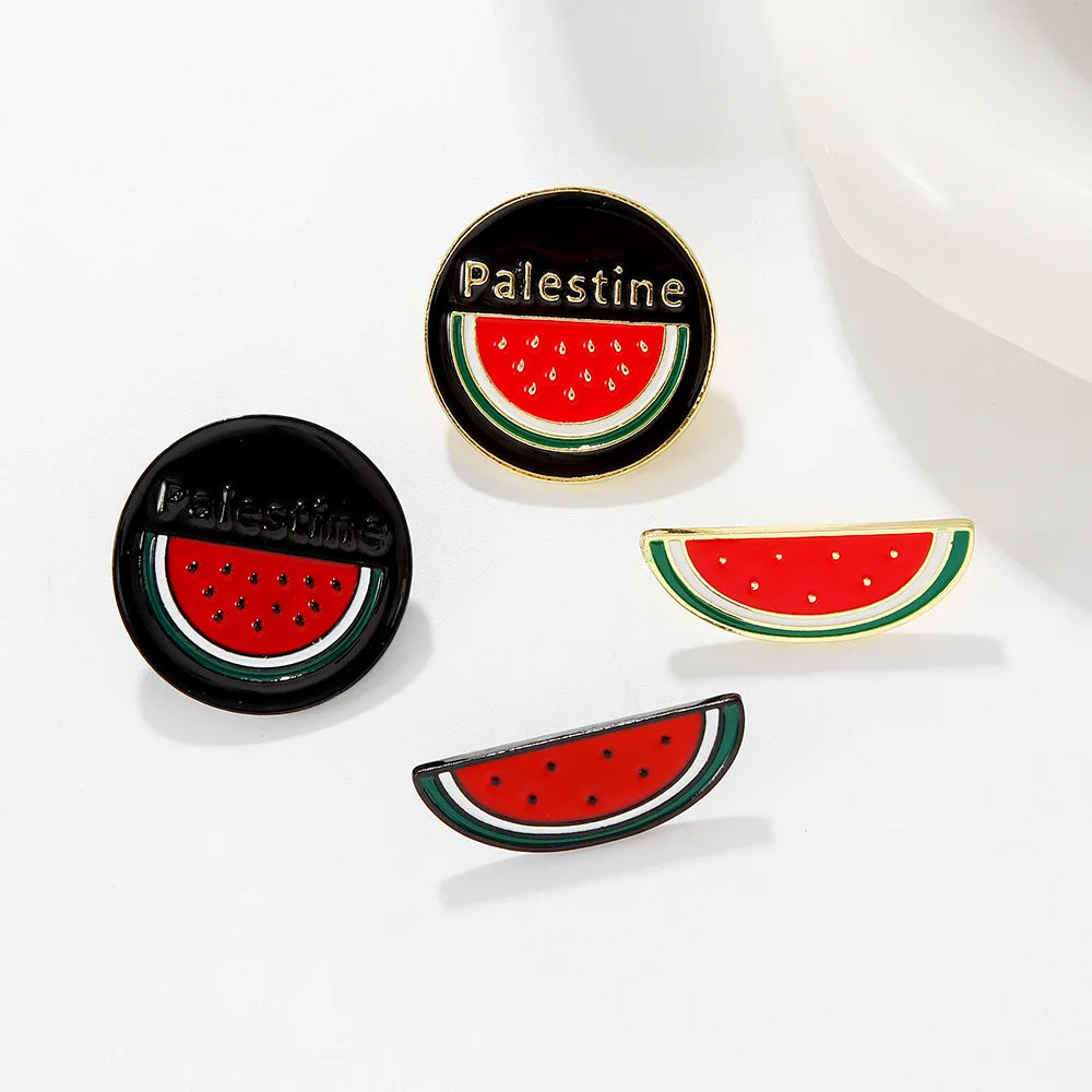 Stainless Steel Geometric Handala Boy Brooch Pin Badge Watermelon Backpack Personalized Charm Jewelry Accessories for Women Men