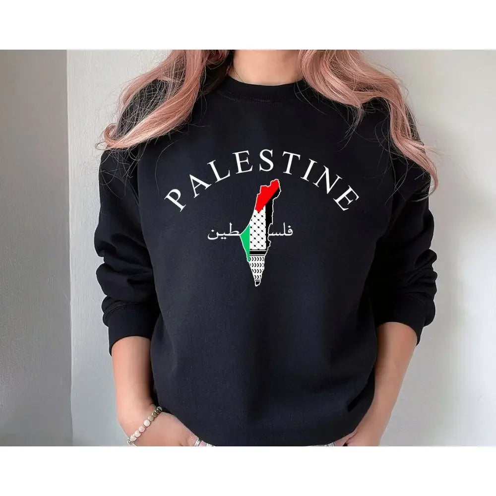 Palestine Map Sweatshirt Palestinian