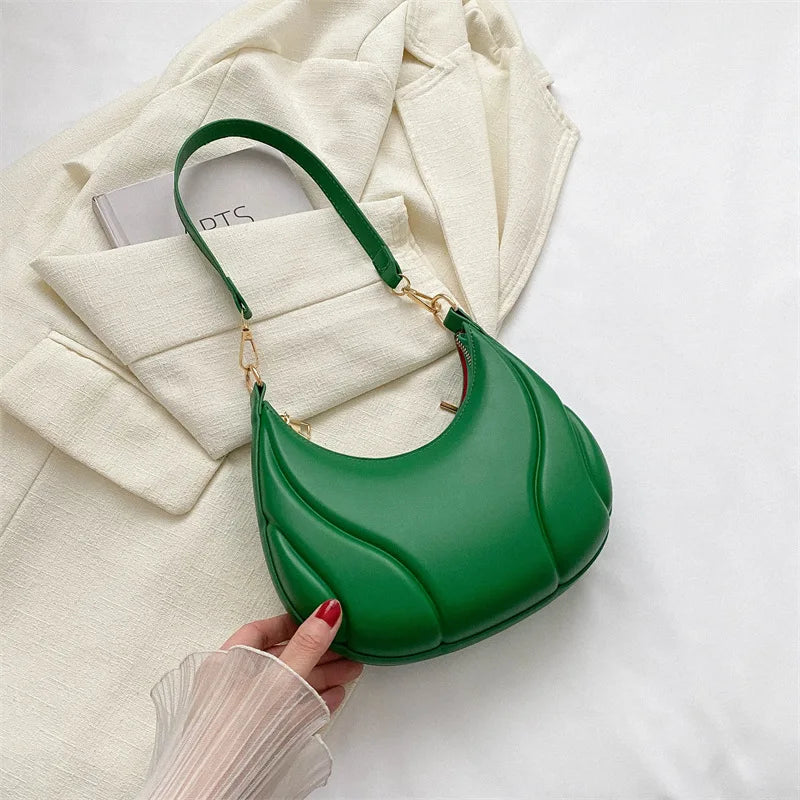 Retro Solid Color Saddle Bag High Quality