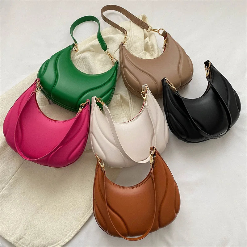 Retro Solid Color Saddle Bag High Quality