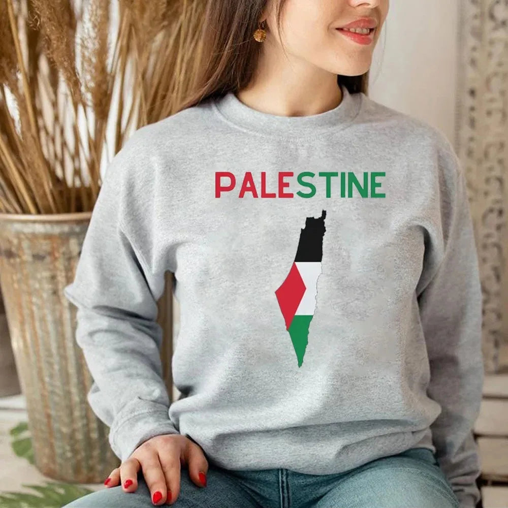 PALESTINE Sweatshirt Crew Neck Sweatshirt Flag