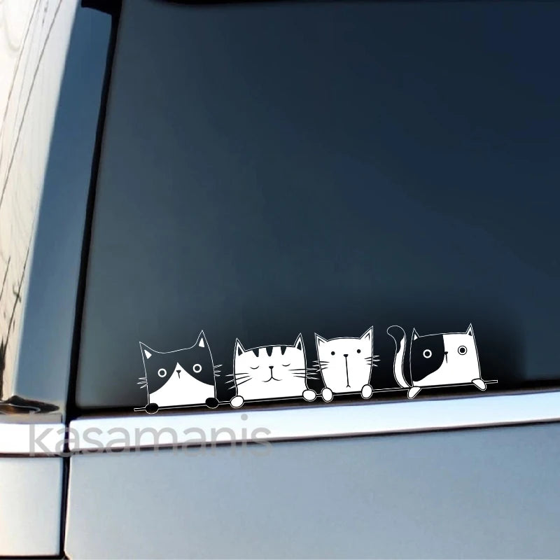 Peeking Cat Vinyl Sticker Car