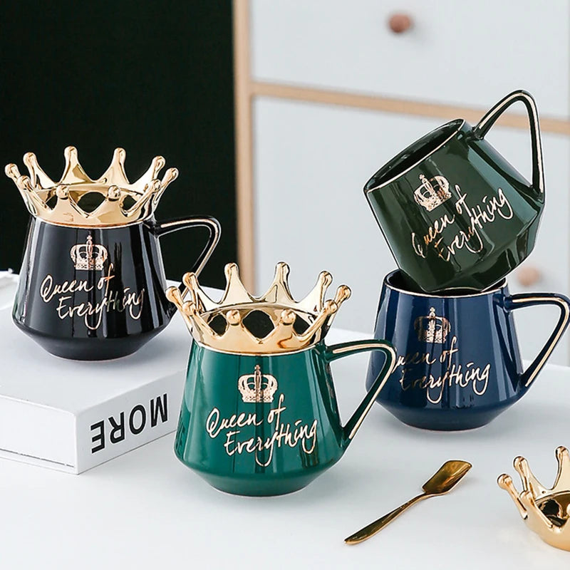 Crown Ceramic Coffee Cup Fine Couple Mug