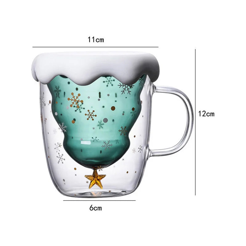 300ML Christmas Tree Mug Heat-Resistant Double