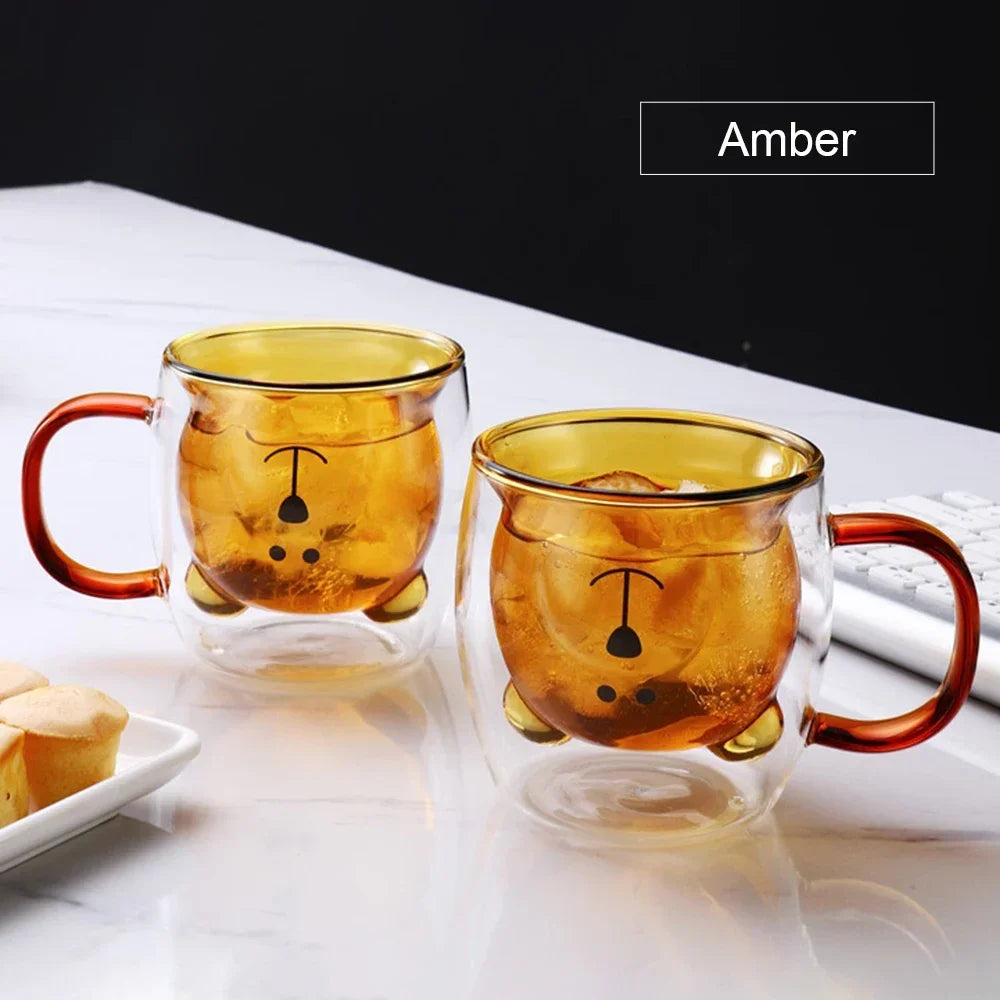 Double Glass Cup Coffee Mug