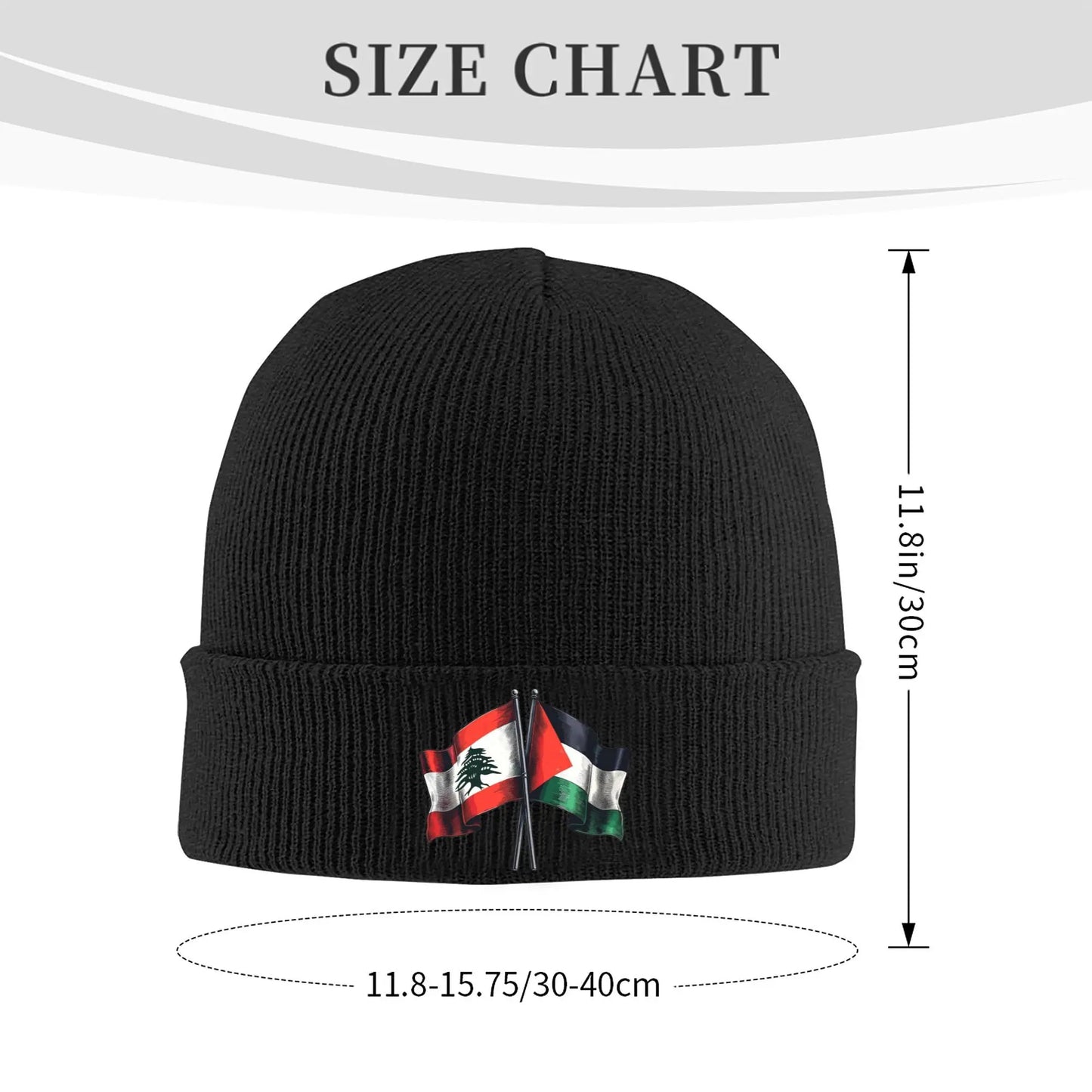 Palestined and Lebanon Flags Hats Autumn Winter Beanie Warm