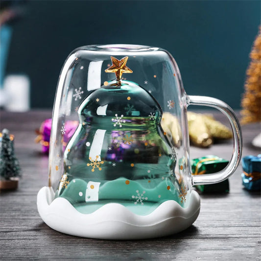 300ML Christmas Tree Mug Heat-Resistant Double