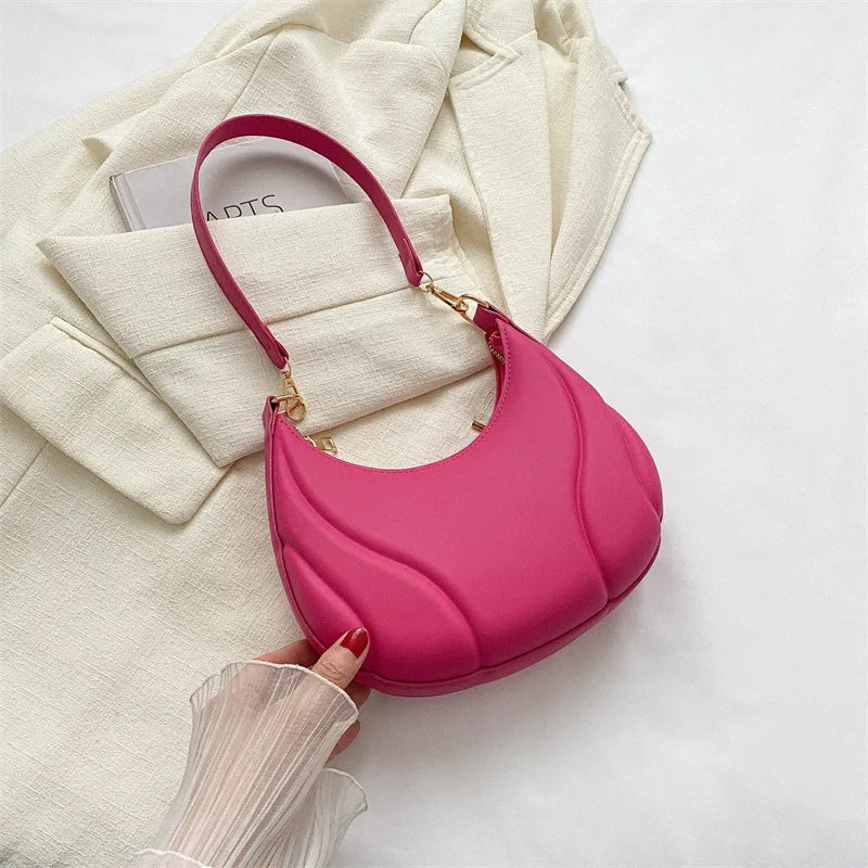 Retro Solid Color Saddle Bag High Quality