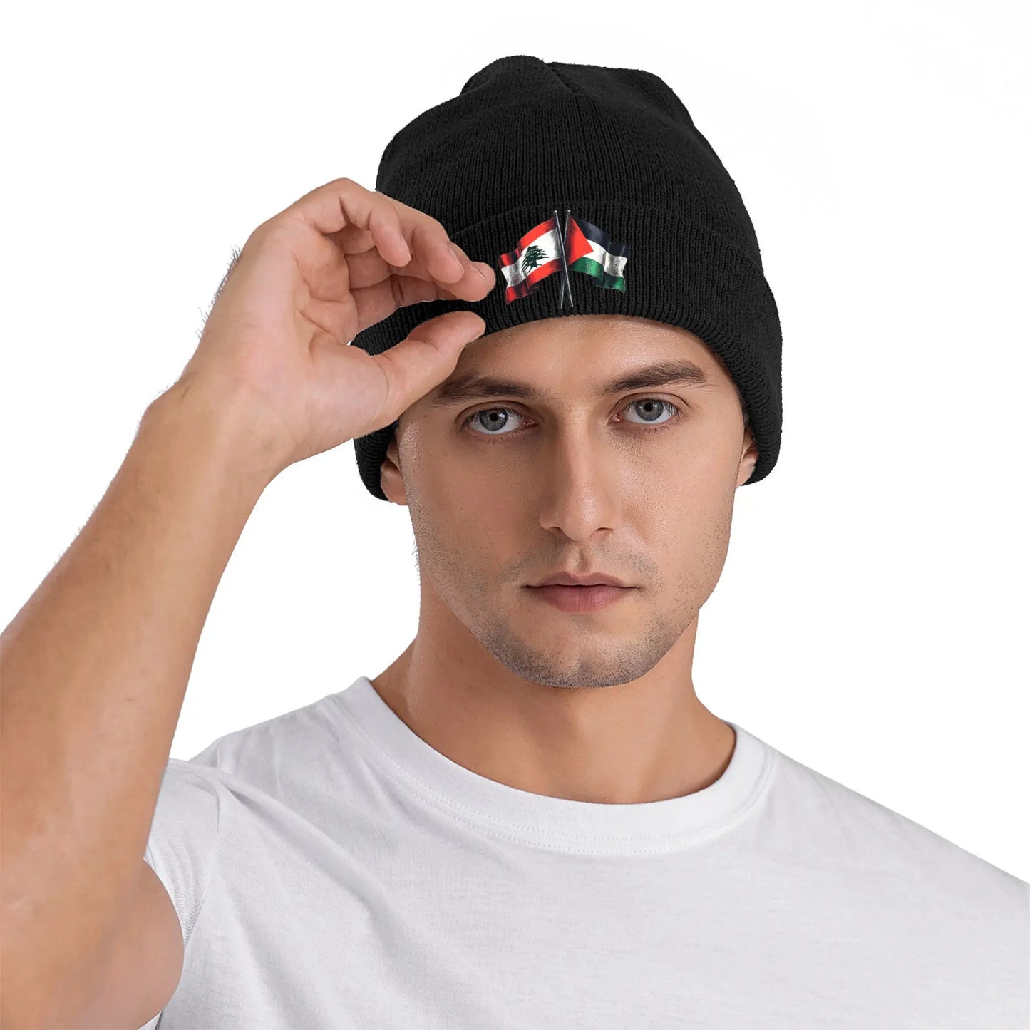 Palestined and Lebanon Flags Hats Autumn Winter Beanie Warm