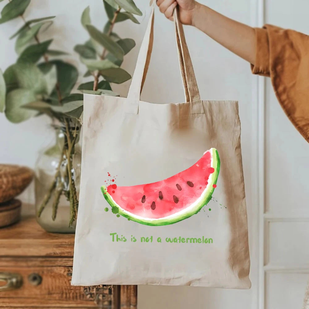 Watermelon Print Tote Bags College Love