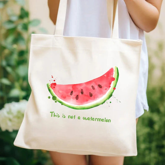 Watermelon Print Tote Bags College Love