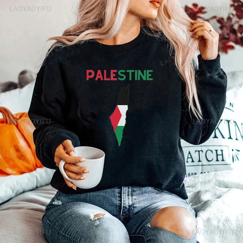 PALESTINE Sweatshirt Crew Neck Sweatshirt Flag