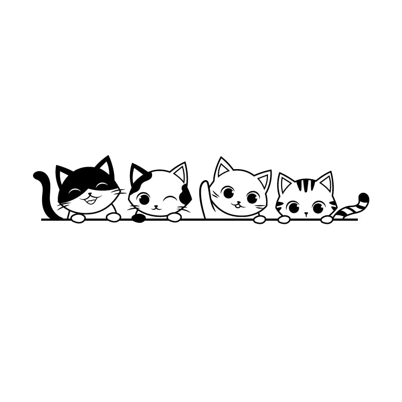 Peeking Cat Vinyl Sticker Car