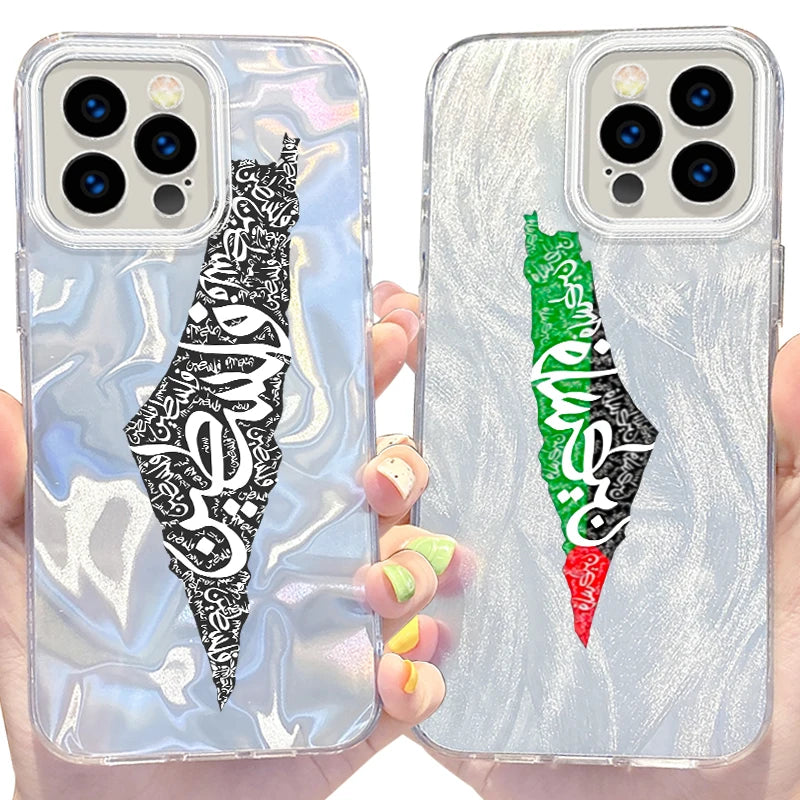 Palestine Flag Camlet Laser Phone Case for iPhone