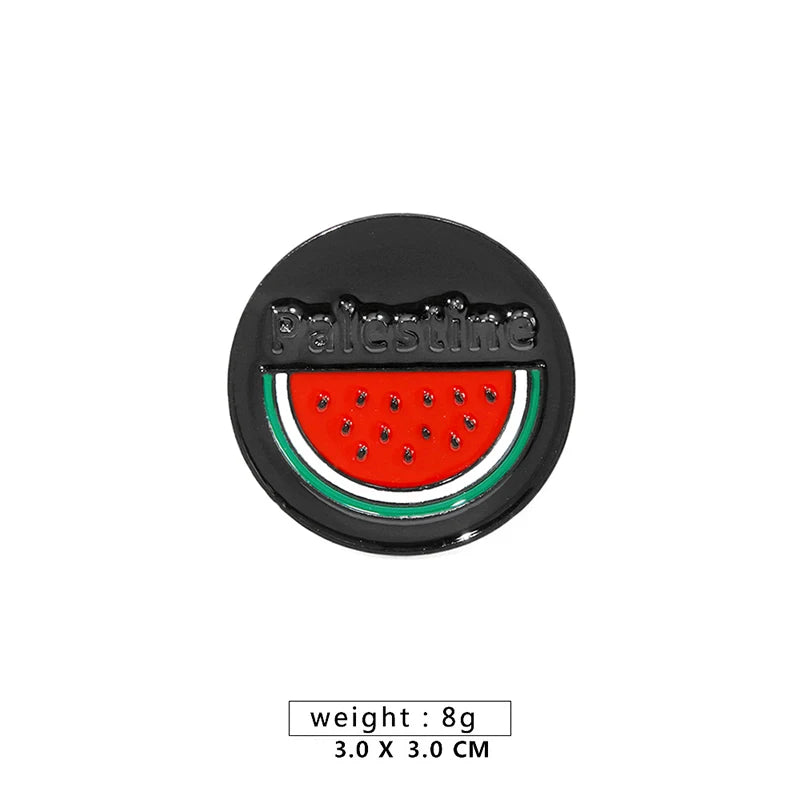 Stainless Steel Geometric Handala Boy Brooch Pin Badge Watermelon Backpack Personalized Charm Jewelry Accessories for Women Men