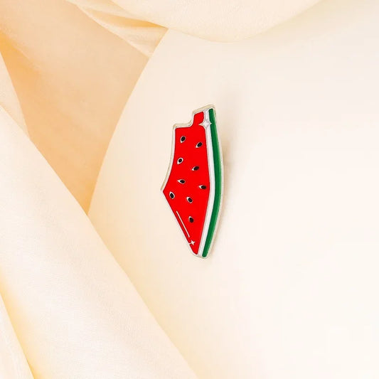 Watermelon Brooch Enamel Geometric