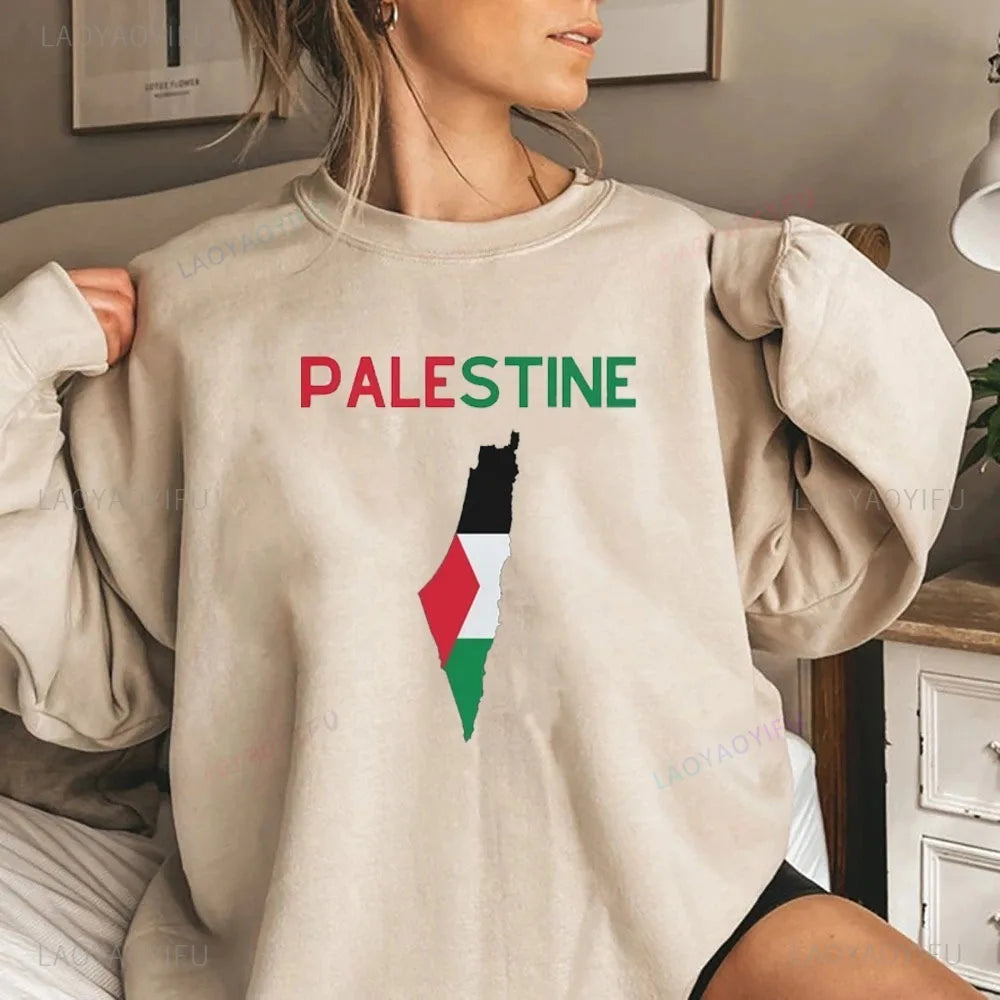 PALESTINE Sweatshirt Crew Neck Sweatshirt Flag