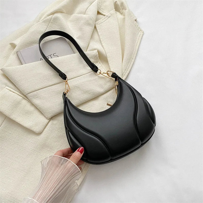 Retro Solid Color Saddle Bag High Quality