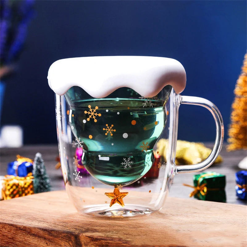 300ML Christmas Tree Mug Heat-Resistant Double