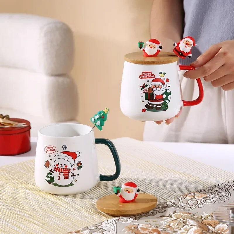 Cute Christmas gift mug with lid